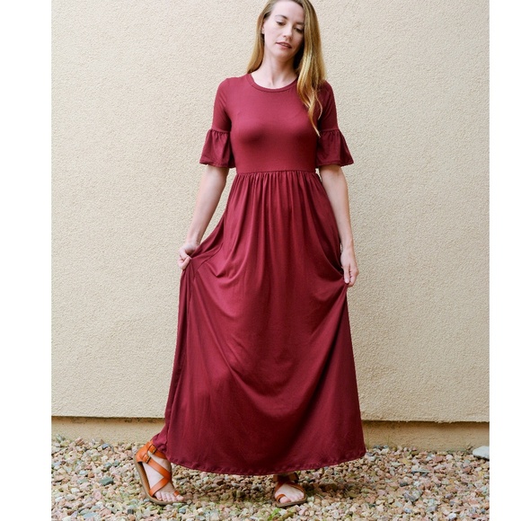 NWT Burgundy Maxi Dress by Reborn J - Picture 6 of 6
